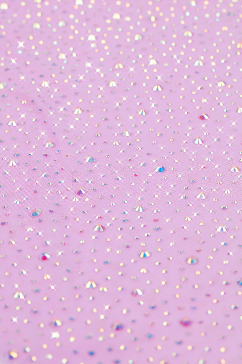 Embellished Cut-Out Mini Dress in Violet Pink