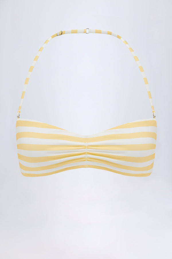 Multiway Bikini Top in Lemon Yellow Stripe