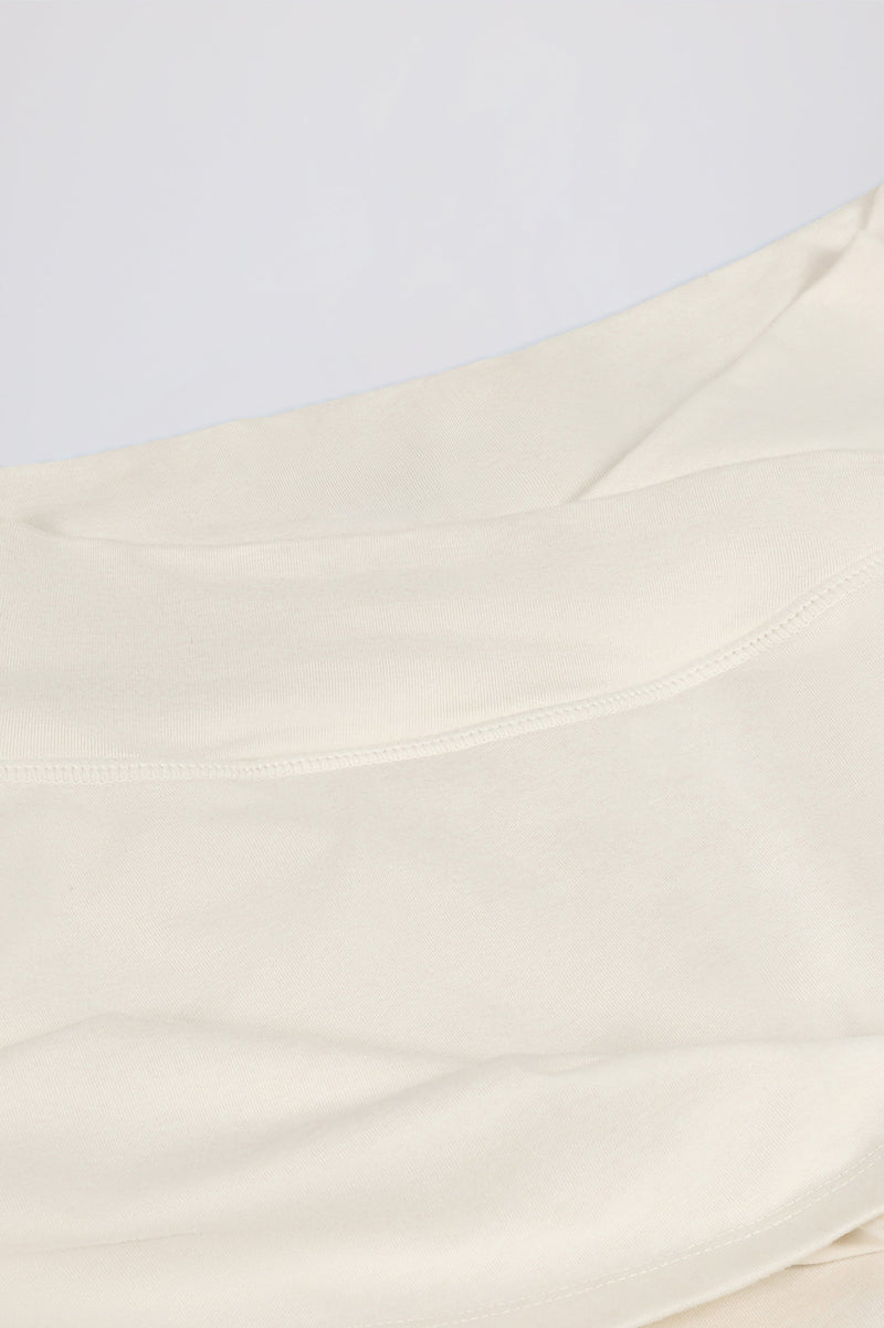 Crossover Mini Skort in Ivory Marl
