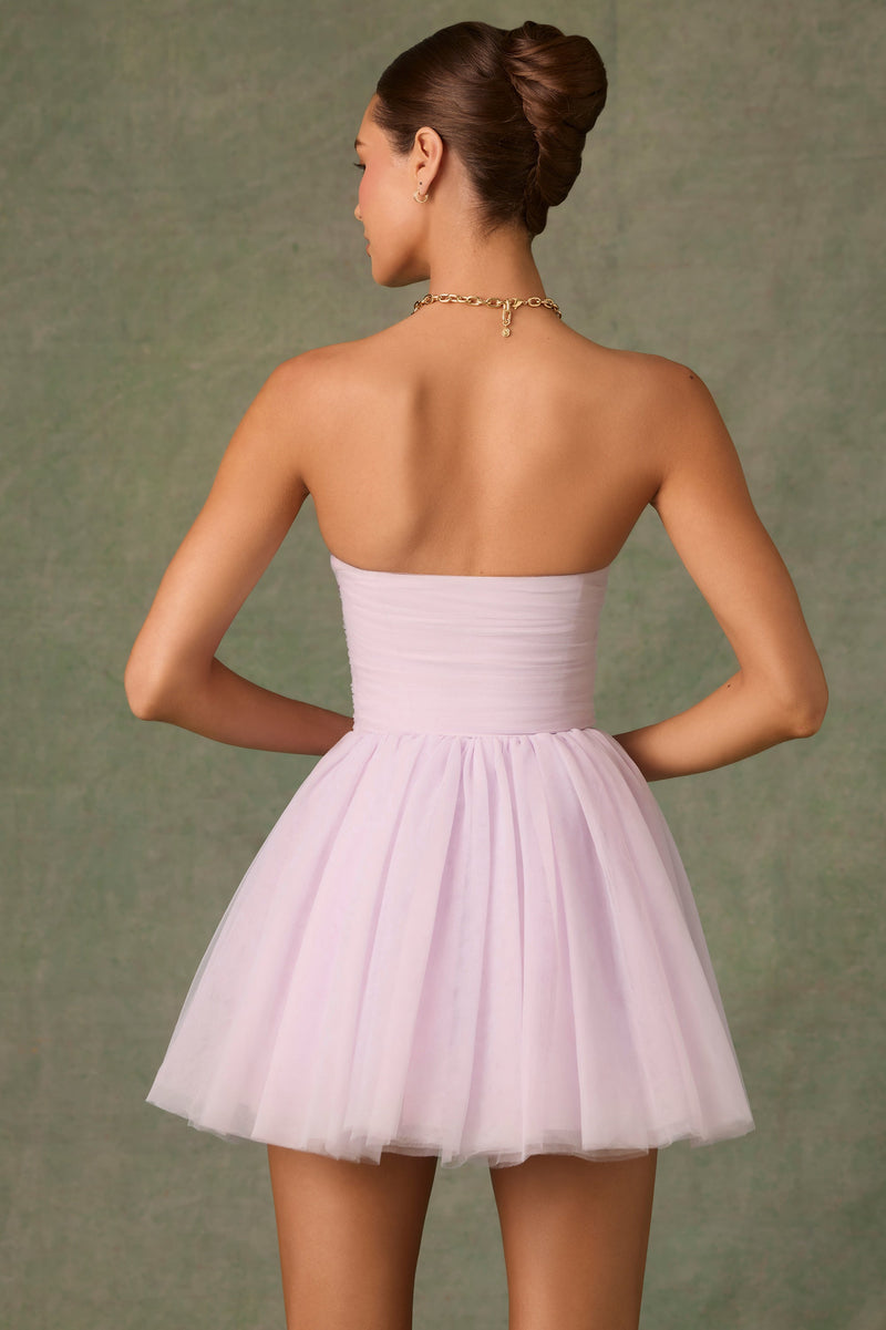 Tulle Corset Mini Dress in Lilac