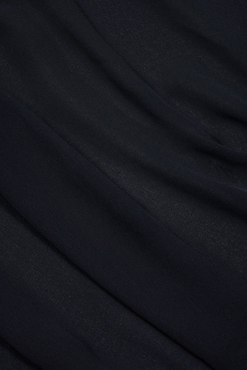 Cowl-Neck Mini Dress in Black
