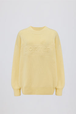 Ribbed-Knit Oversized Jumper in Lemon